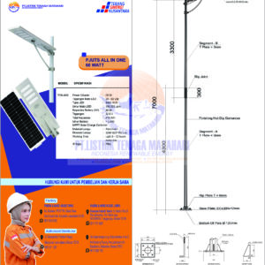 PJUTS AIO 60 WATT + TIANG OKTAGONAL 7M