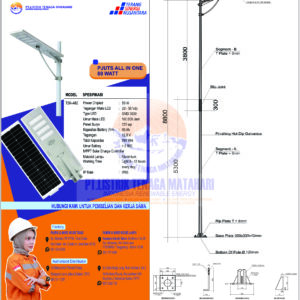 PJUTS AIO 80 WATT + TIANG OKTAGONAL 9M